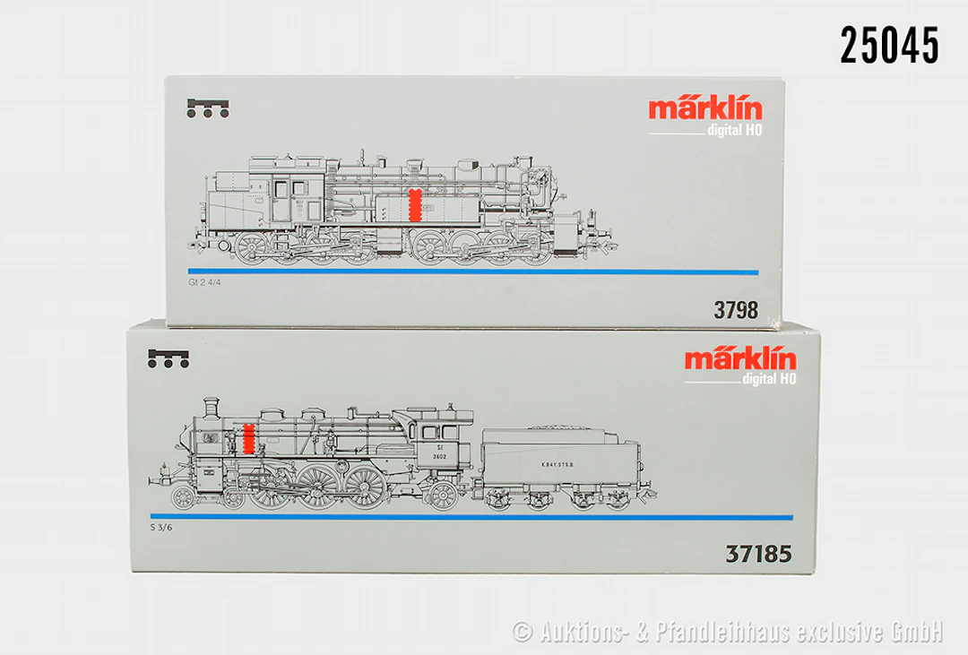 2x Märklin digital H0, Dampflok, K.Bay.Sts.B.: 3798, Gt 2x4/4, BN