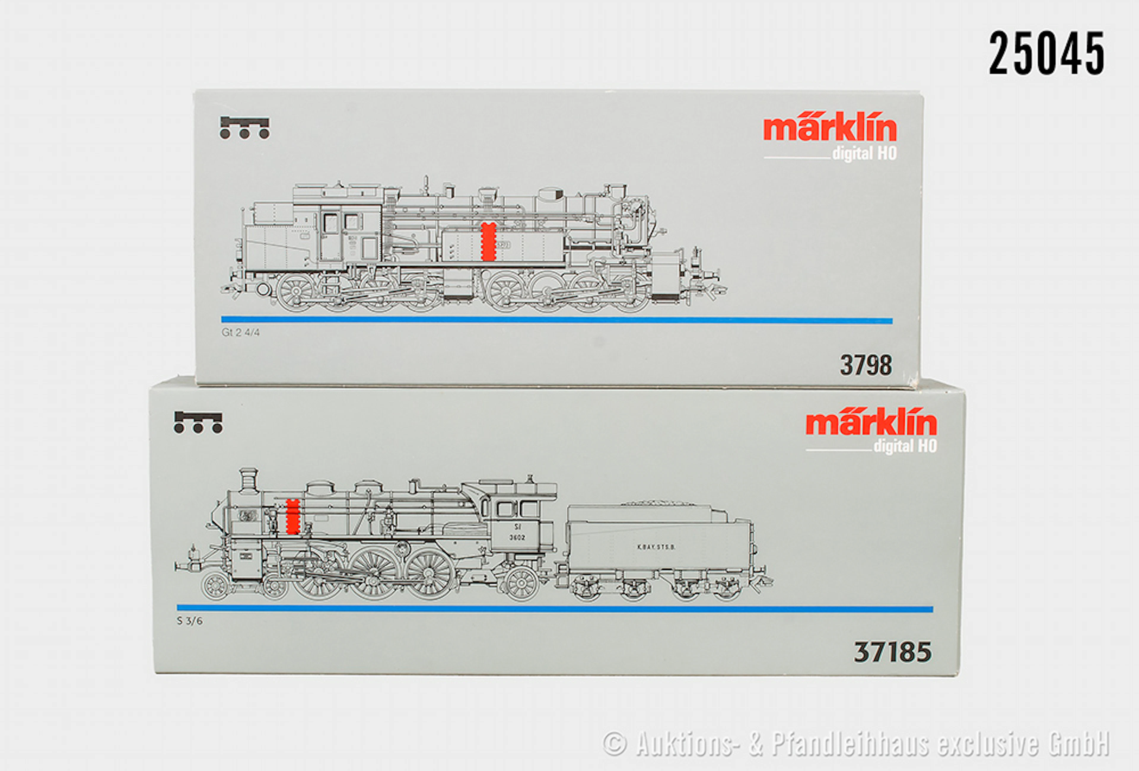 2x Märklin digital H0, Dampflok, K.Bay.Sts.B.: 3798, Gt 2x4/4, BN