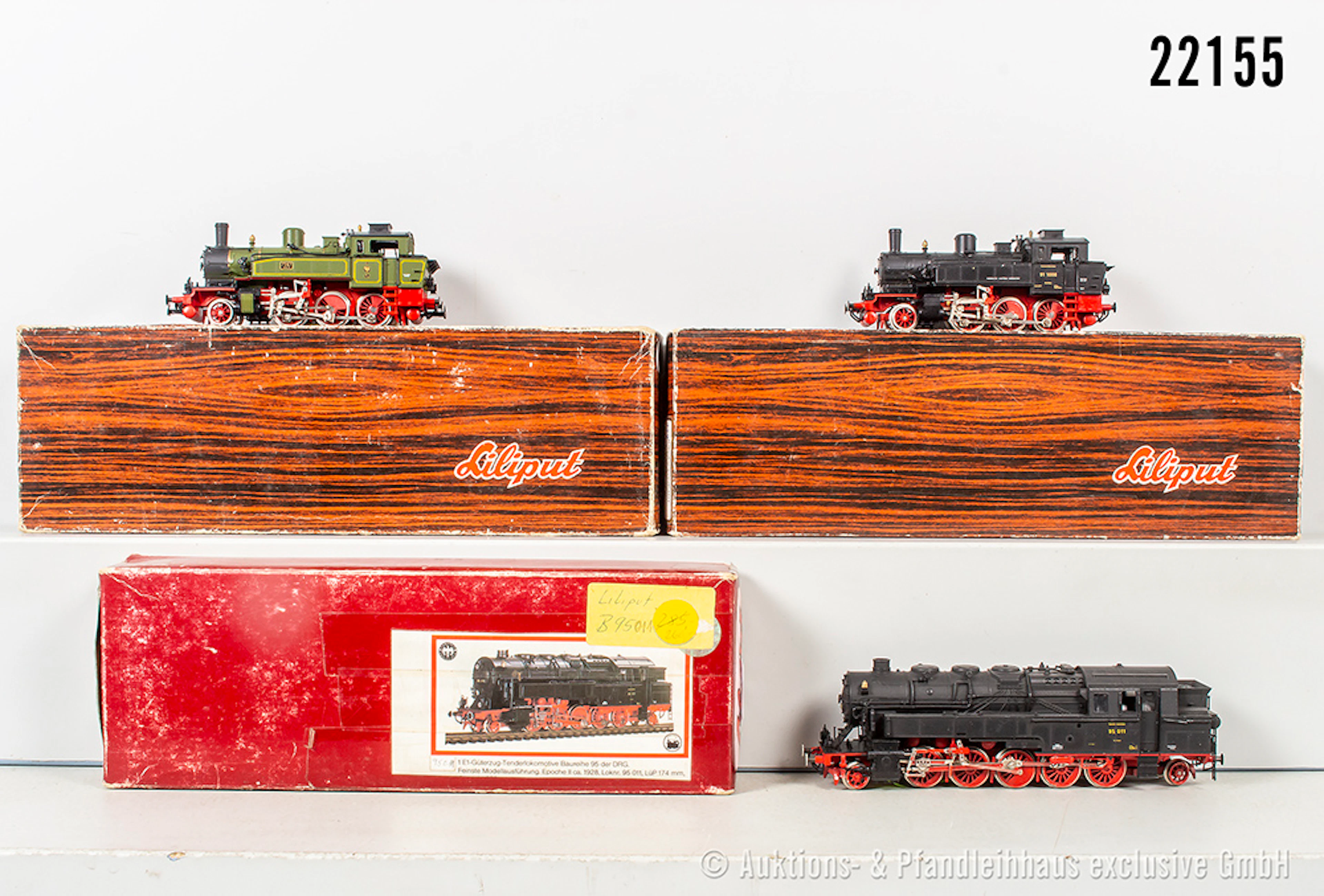 3x Liliput H0 Dampflok, DRG/KPEV: 9102 T9, BN 7367 & 9101, BN 91 1008