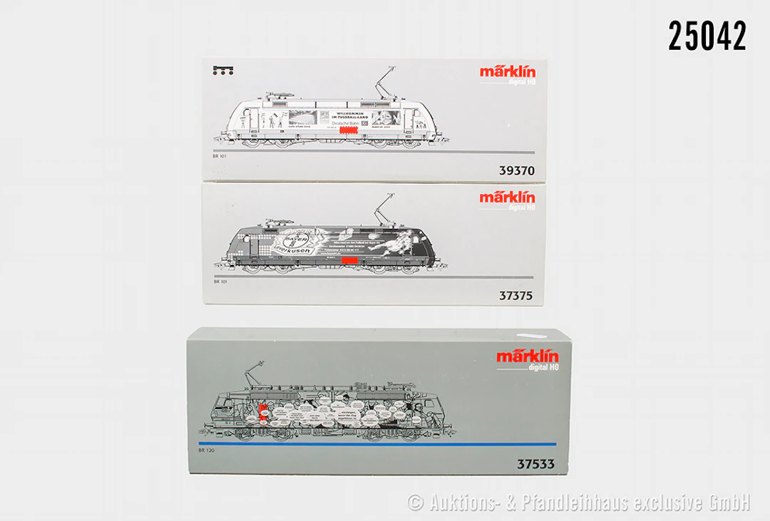 3x Märklin digital H0, E-Lok, DB: 37533, BN 120 141-7 & 39370, BN