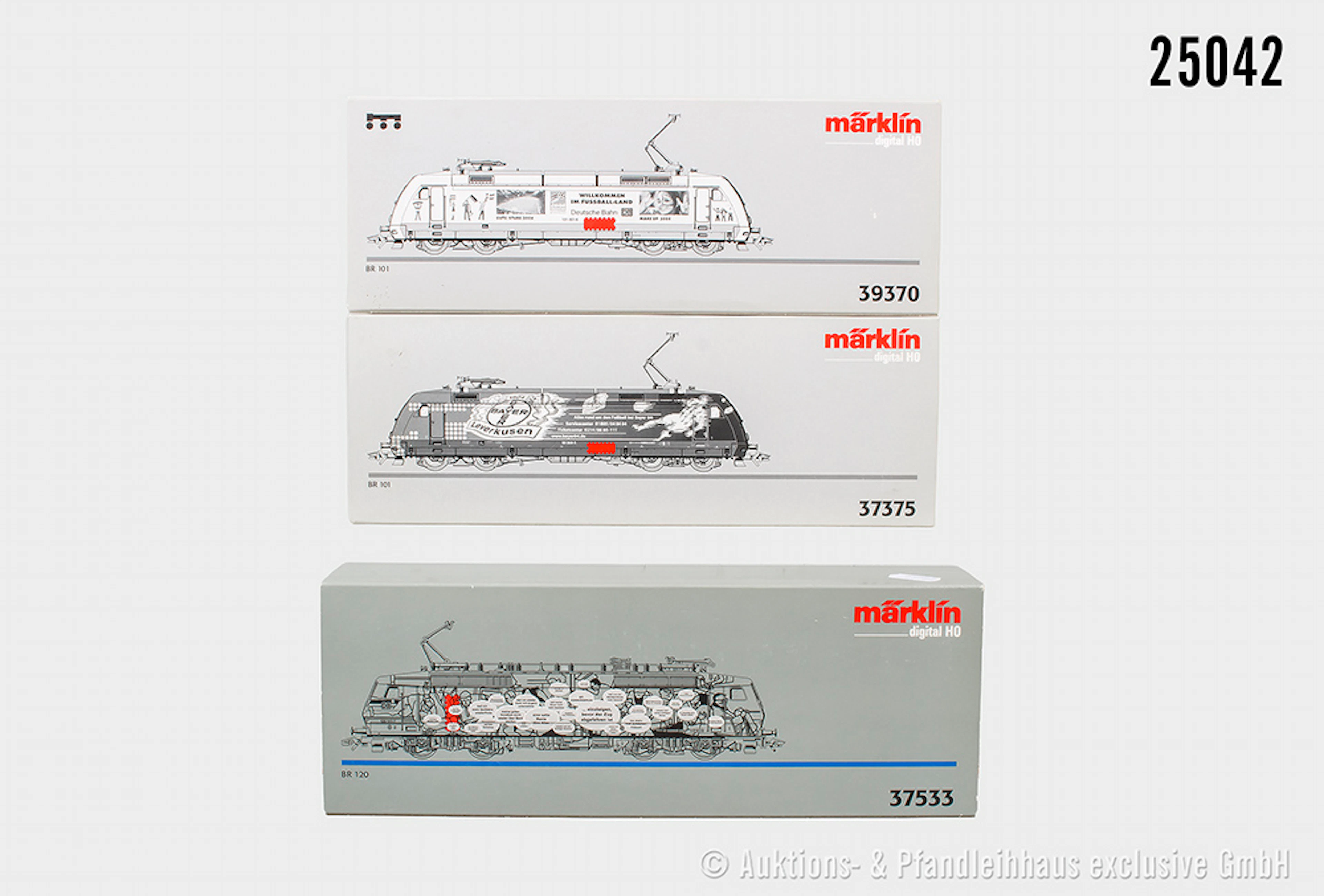 3x Märklin digital H0, E-Lok, DB: 37533, BN 120 141-7 & 39370, BN