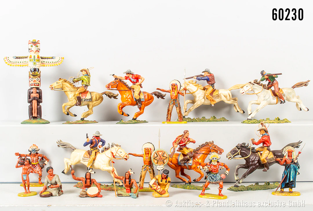 Elastolin WildWest Figuren, Kunststoff, 7 cm, meist Z 1