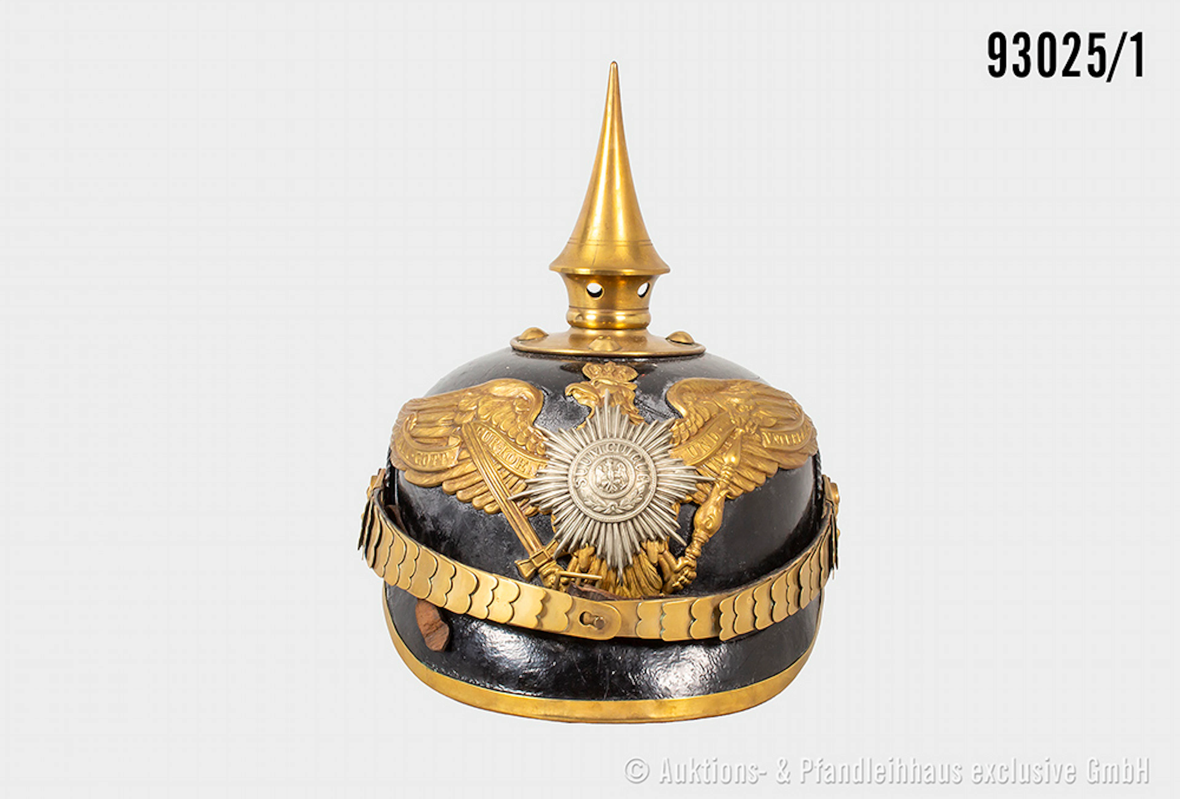 Preußen, Pickelhaube für Mannschaften der Garde Infanterie, komplett