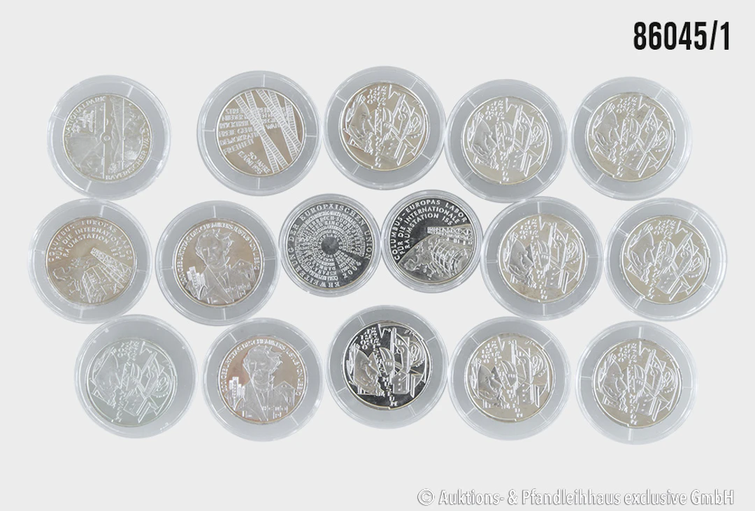 BRD Konvolut 16x 10 Euro, Ausgabe 2003-2005, 6 verschiedene Motive