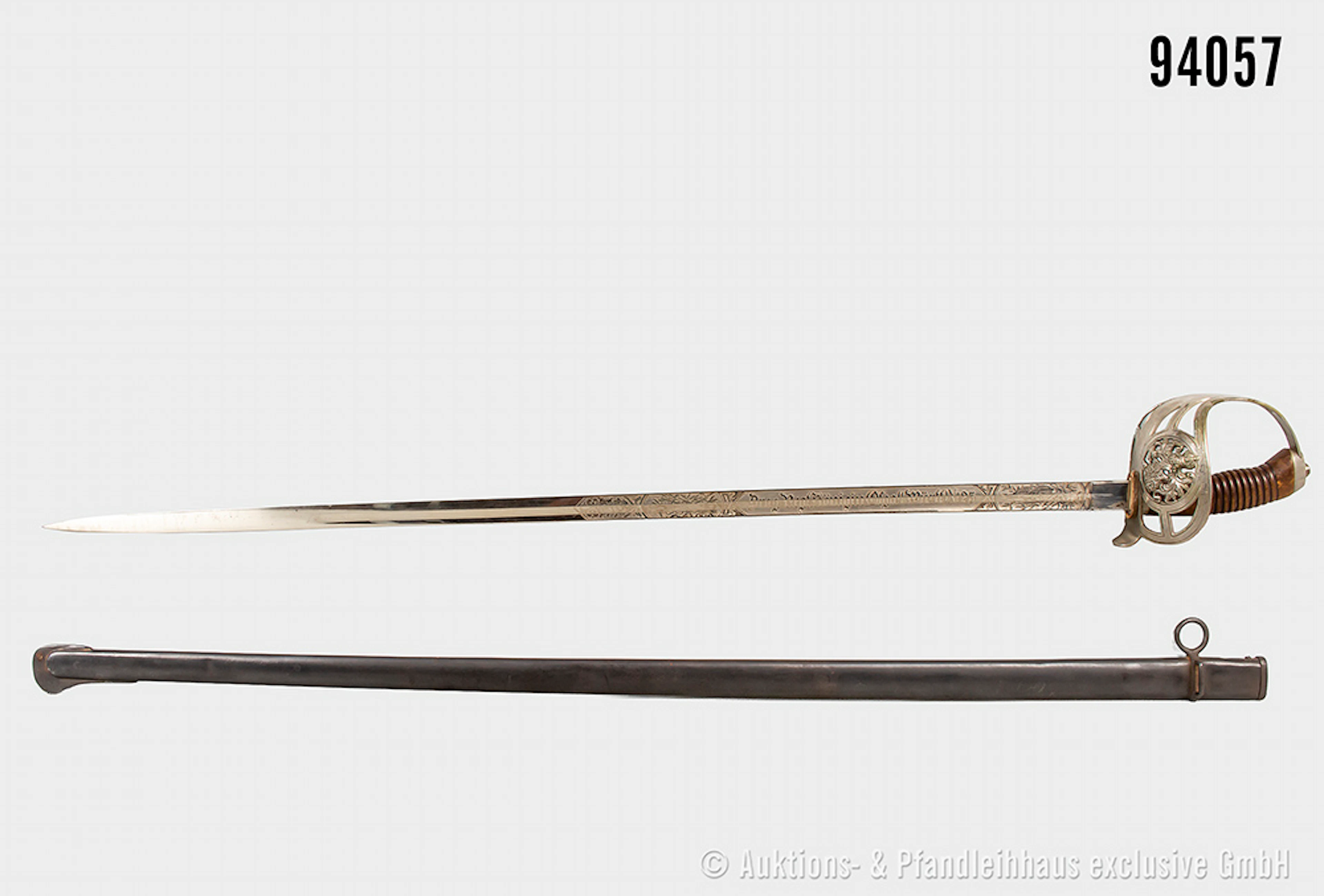 Württemberg KD 89, Hersteller "ACS", beidseitig verzierte Klinge "Zur