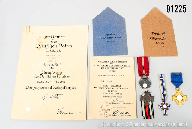 Konv. Mutterkreuz in Bronze, mit dazugehöriger Urkunde von 1939 und
