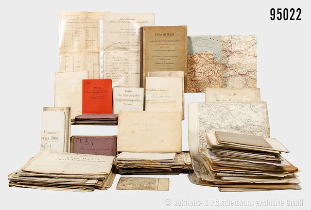 Konv. div. Landkarten, Militärkarten und Manöverkarten überw. Kaiserreich/1.