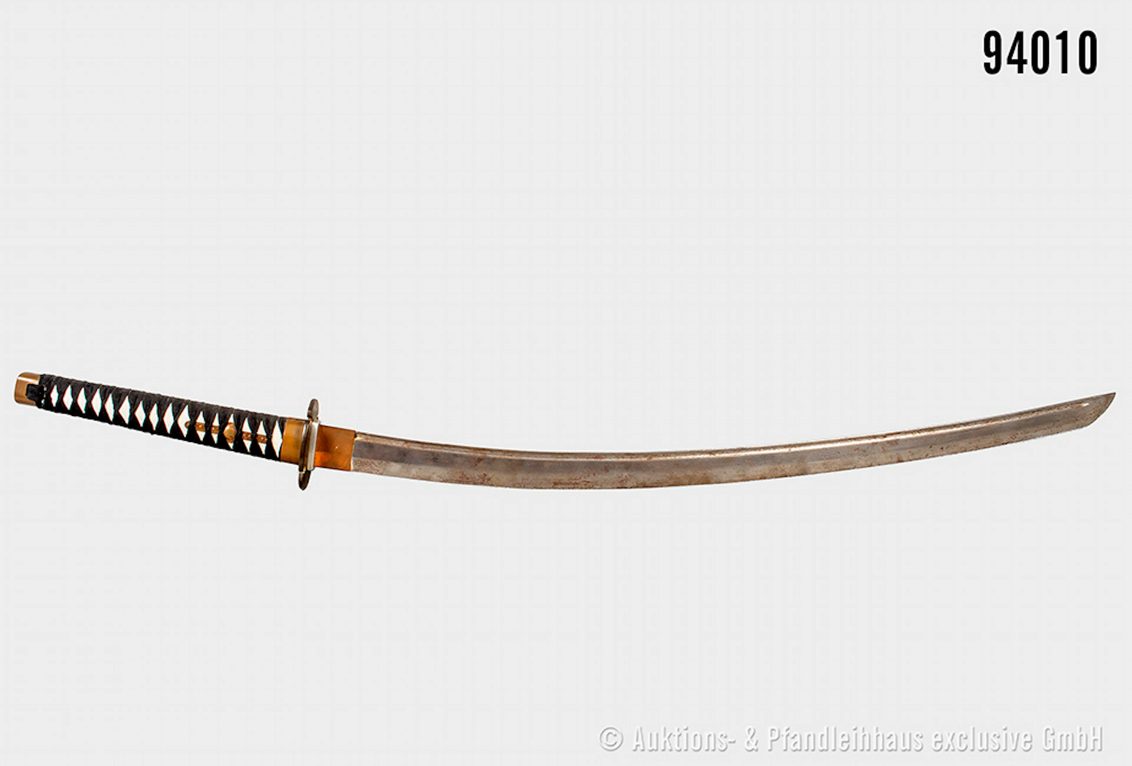 Japan, Katana ohne Scheide, die Klinge teilw. flugrostig, L ca. 99