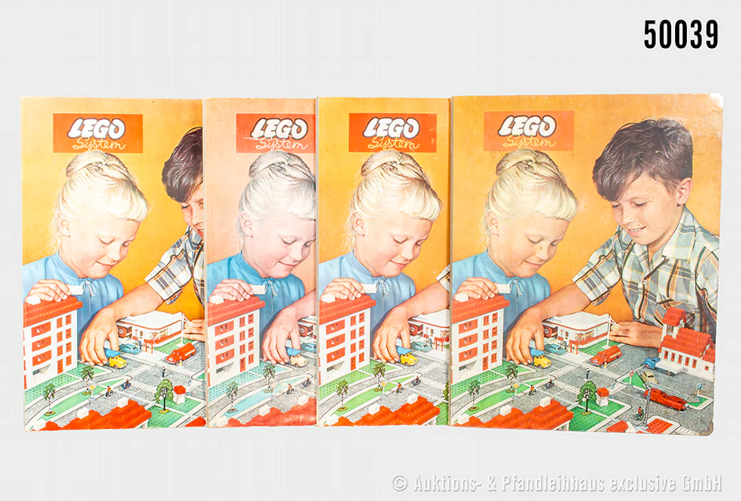 4 Lego System aufklappbare Straßenpläne, L 50,5 cm, Z 1-3