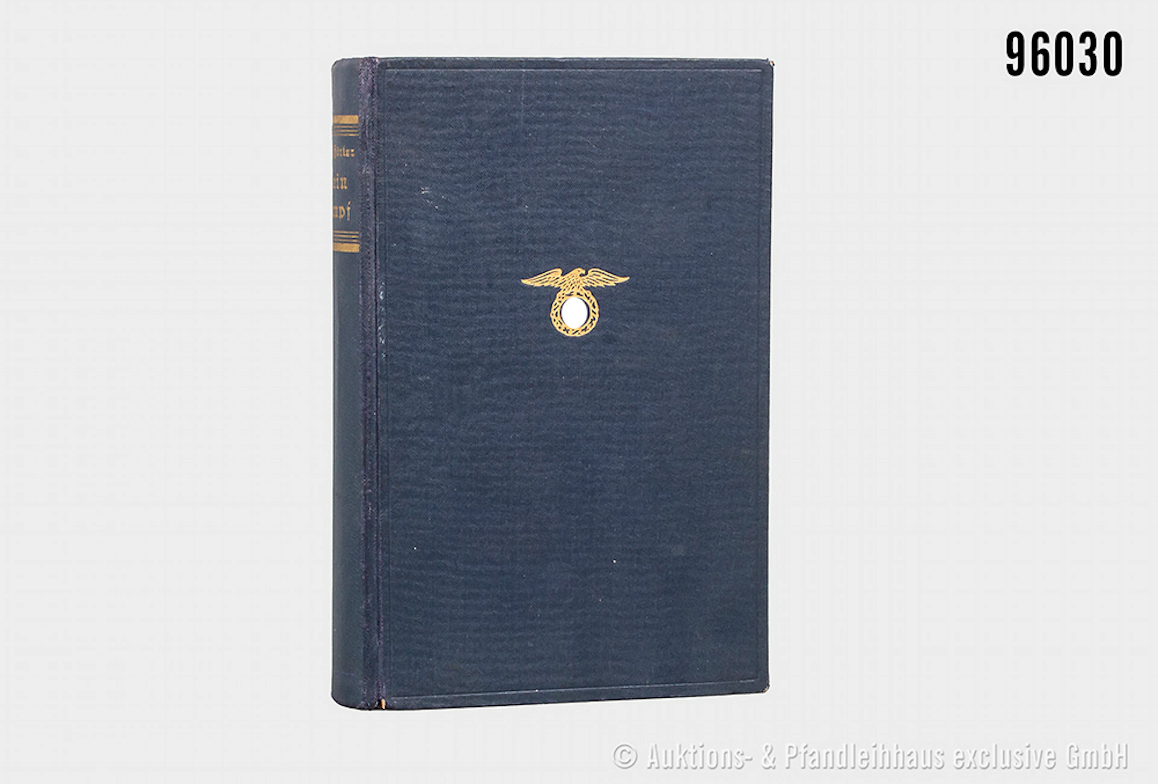 Adolf Hitler "Mein Kampf", blaue Leinenausf. von 1942, Vorsatz- und