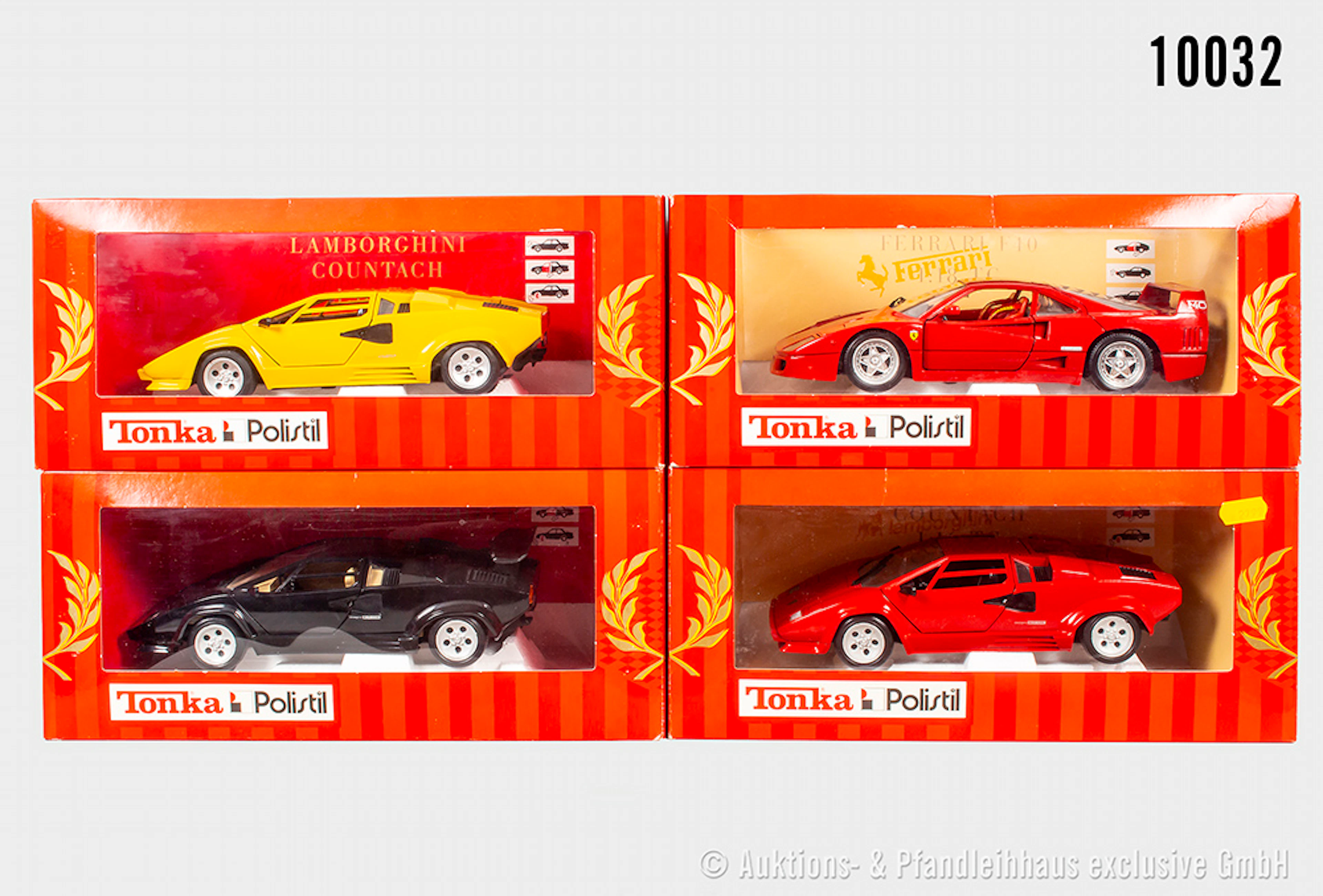Tonka Polistil Modellautos, Ferrari, Lamborghini und Jaguar, Metall
