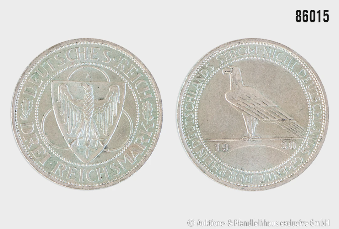 Weimarer Republik 3 Reichsmark 1930 A Der Rhein Deutschlands Strom