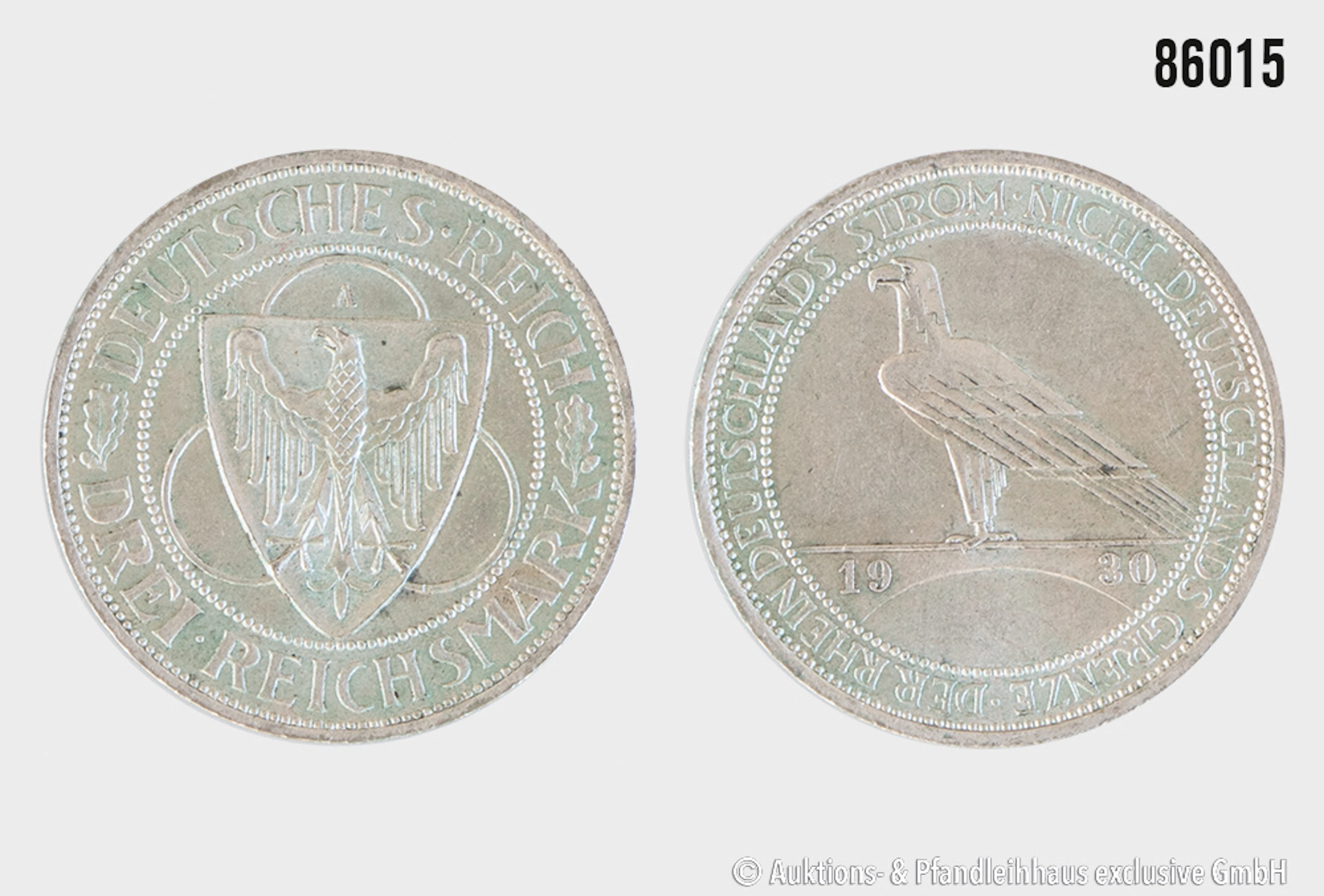 Weimarer Republik 3 Reichsmark 1930 A Der Rhein Deutschlands Strom