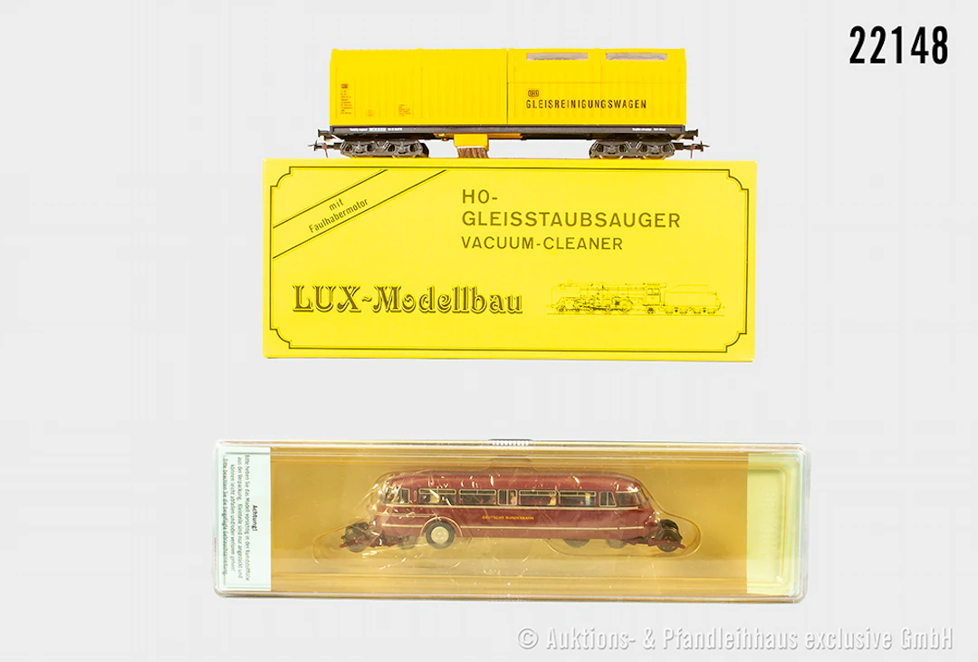 LUX/Brekina H0: 8811 Gleisstaubsauger & 63010 Schi-Str-Bus, DB, (n.A.d.E.