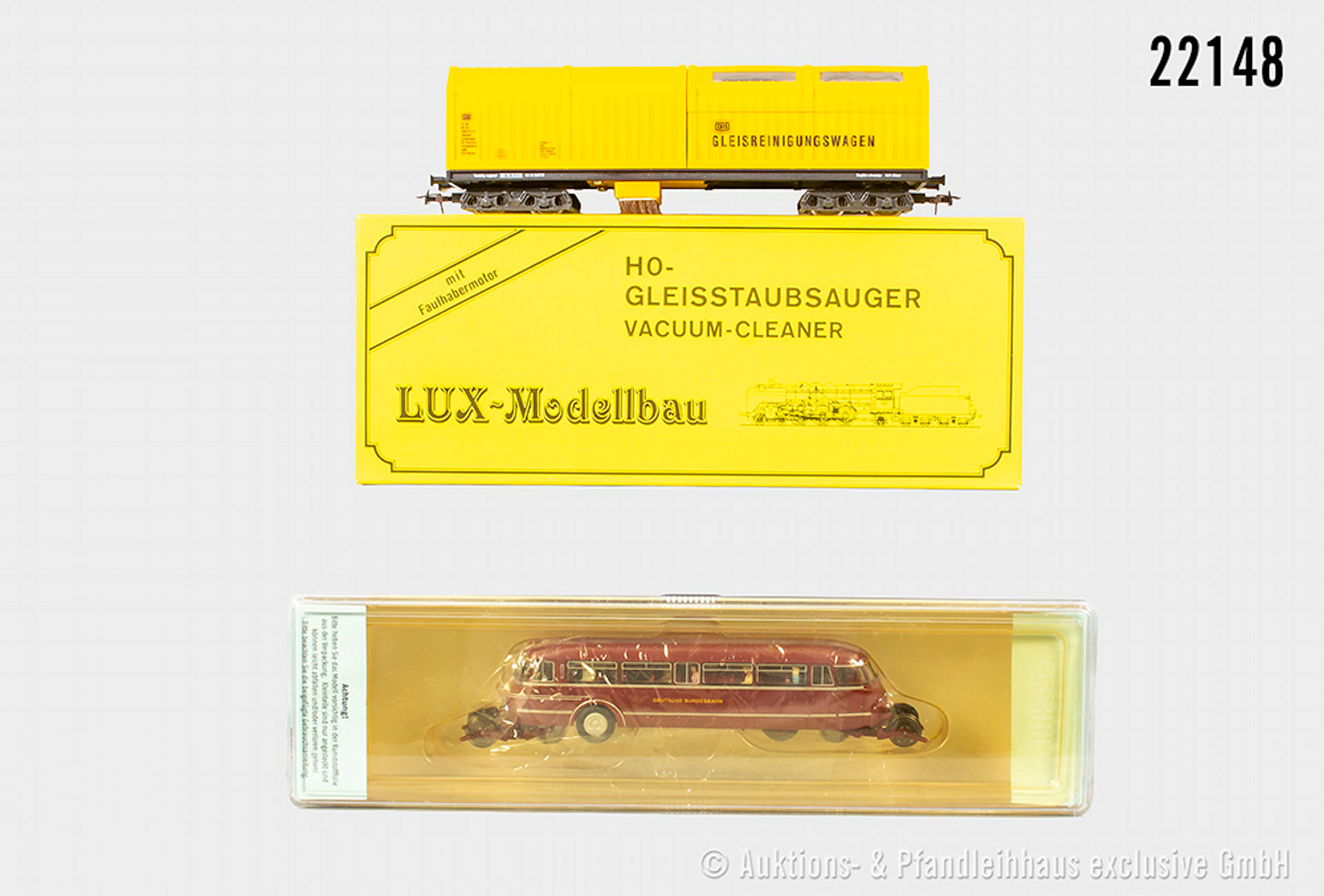 LUX/Brekina H0: 8811 Gleisstaubsauger & 63010 Schi-Str-Bus, DB, (n.A.d.E.