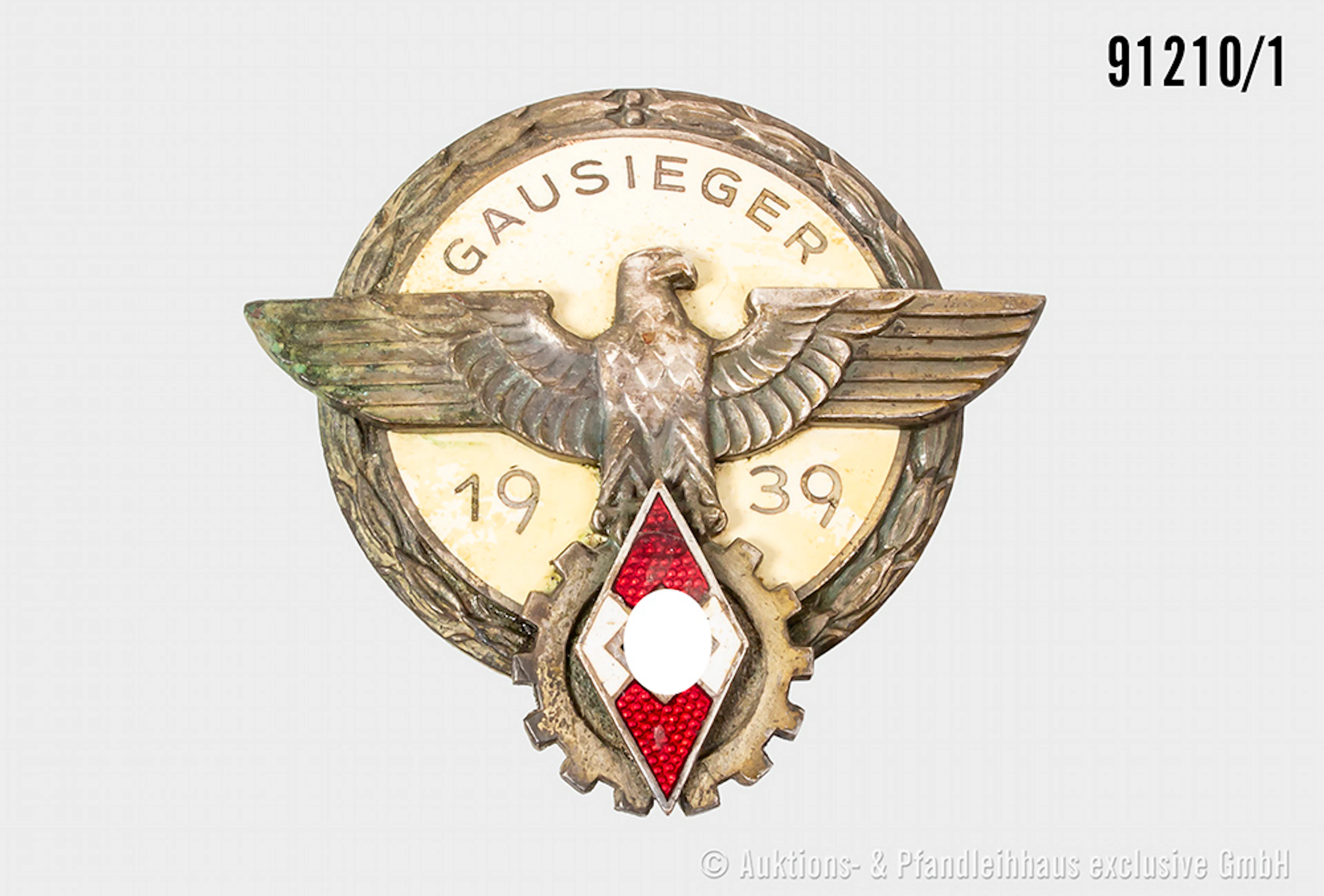 Abzeichen für Gausieger 1939, Hersteller "G. Brehmer Markneukichen"