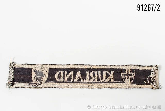 Ärmelband Kurland, L ca. 22 cm, guter Zustand mit Alters- und Tragespuren