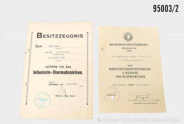 Dokumentennachlass eines Hauptfeldwebel im Gebirgsjäger-Regiment 99