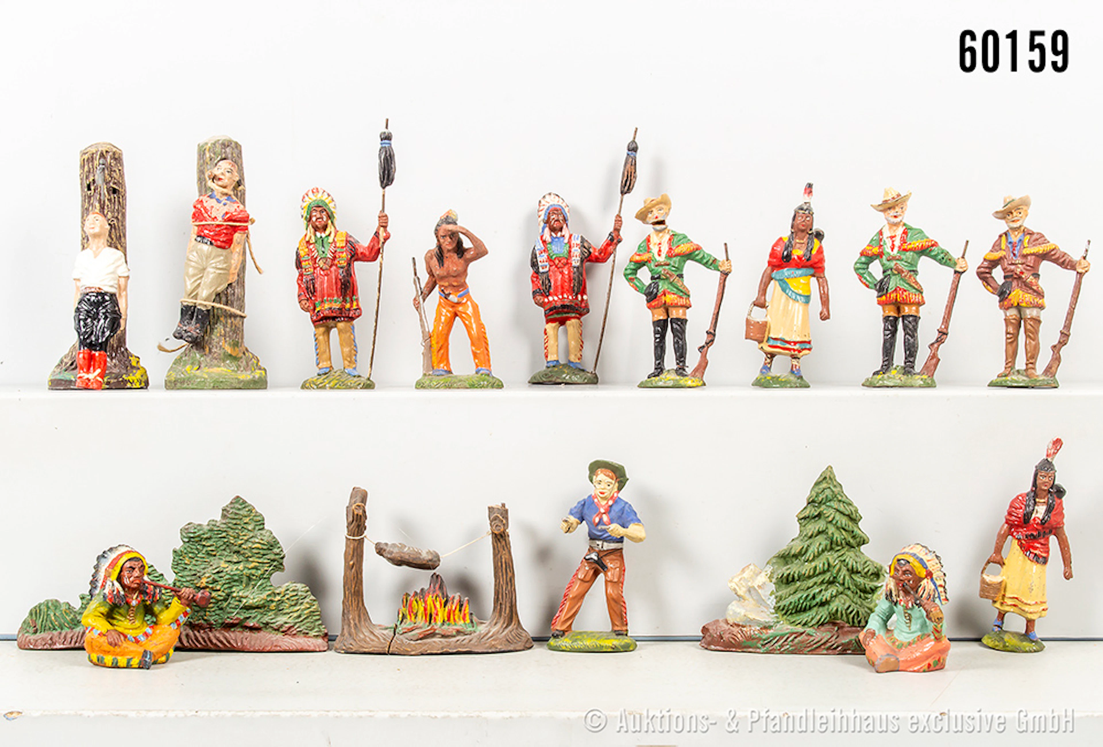 Plastinol Indianer und Trapper Figuren sowie Zubehör, Varianten, Masse