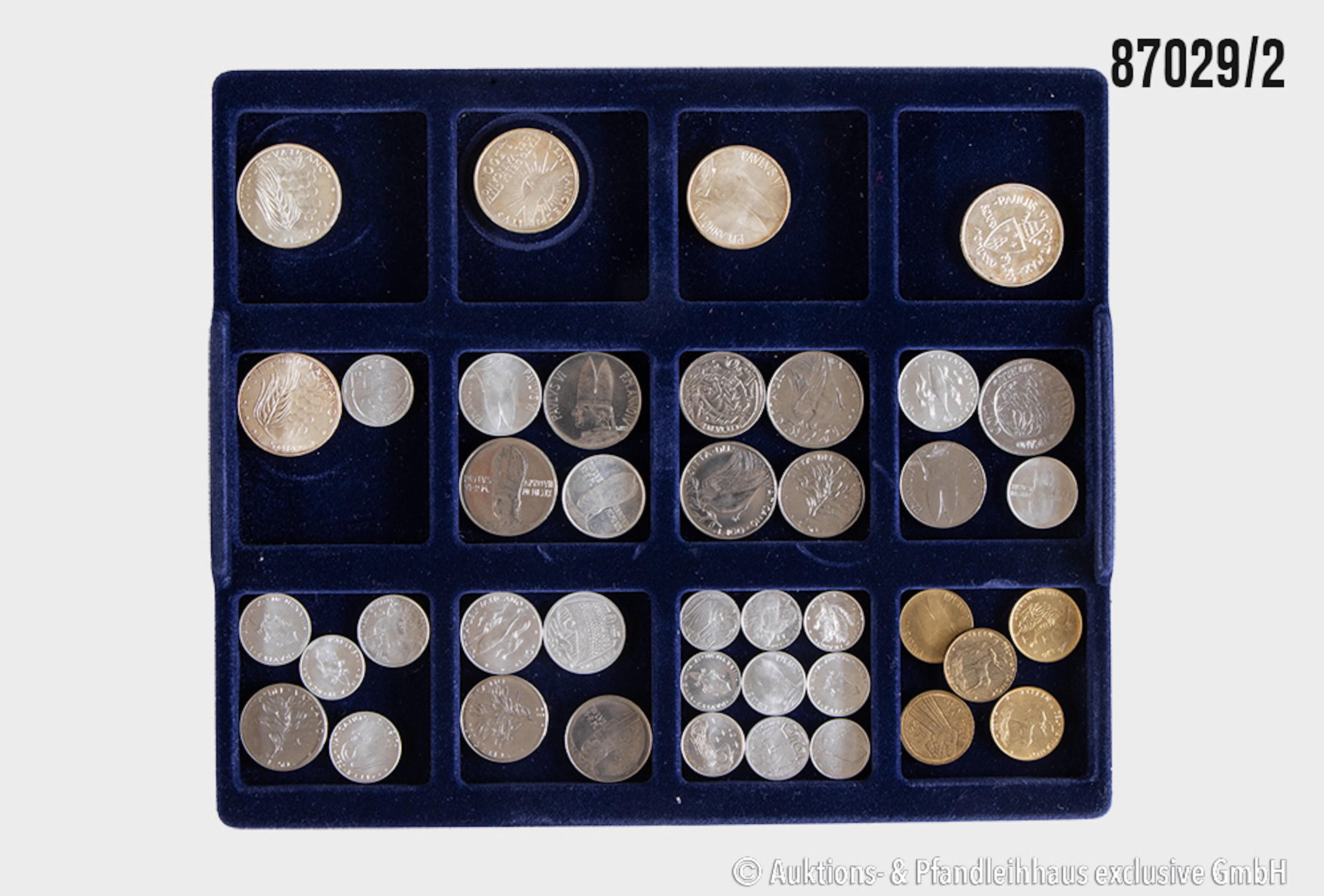 Vatikan Konvolut 41 Münzen, davon 5x 500 Lire, Silber 835, jeweils