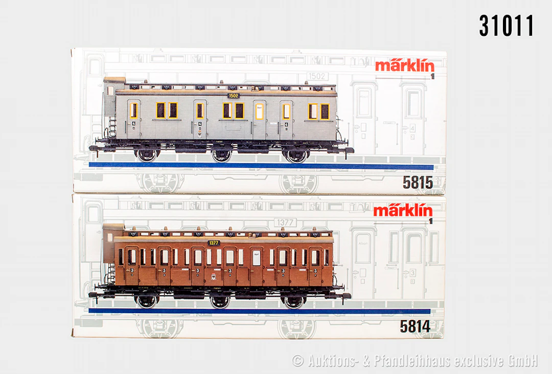 Märklin Spur 1: 5814+ 5815 Abteilwagen, KPEV, Z 1, OVP