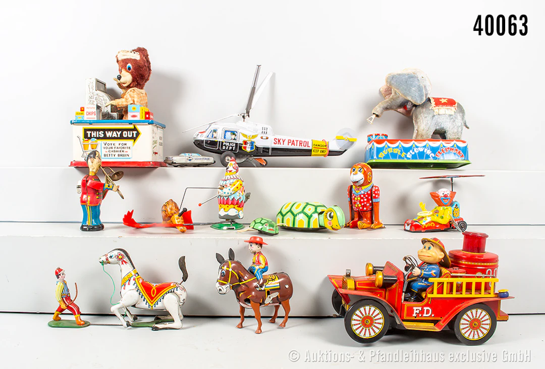 Konv. Blechspielzeug, Japan, dabei Linemar Toys, Yanoman Toys, TPS