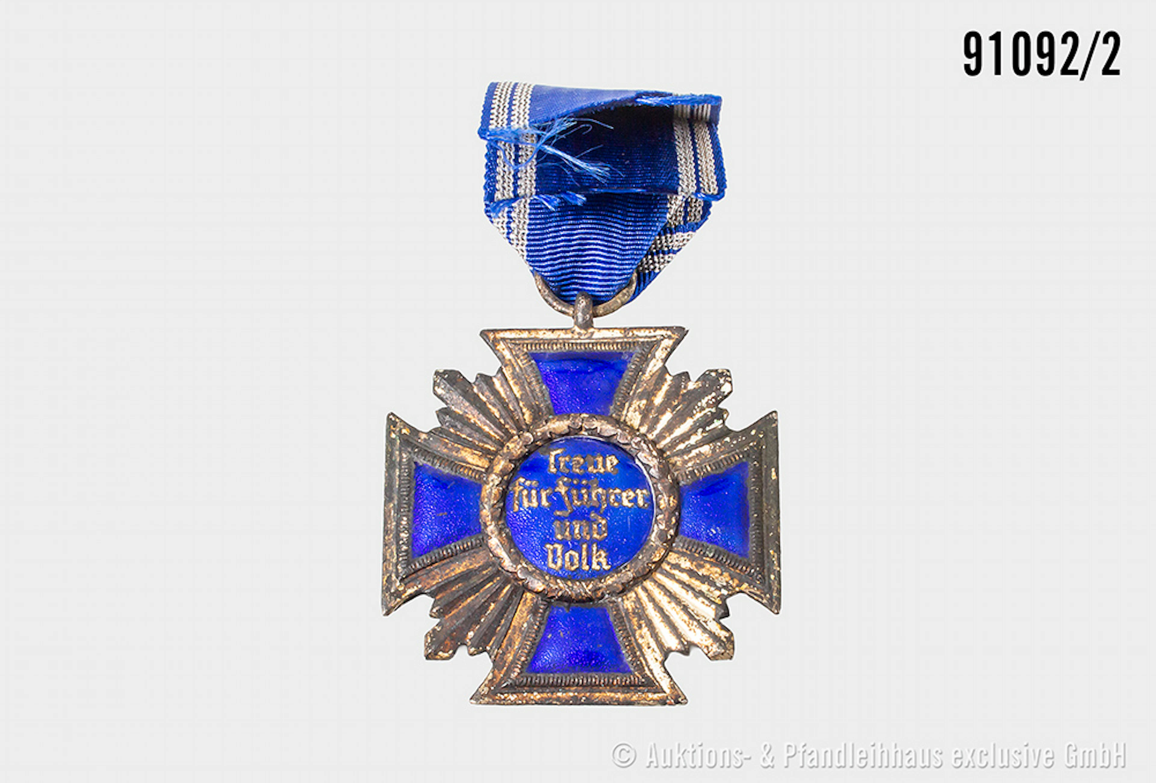 NSDAP Dienstauszeichnung in Silber, Zinkausf., guter Zustand mit teilw.