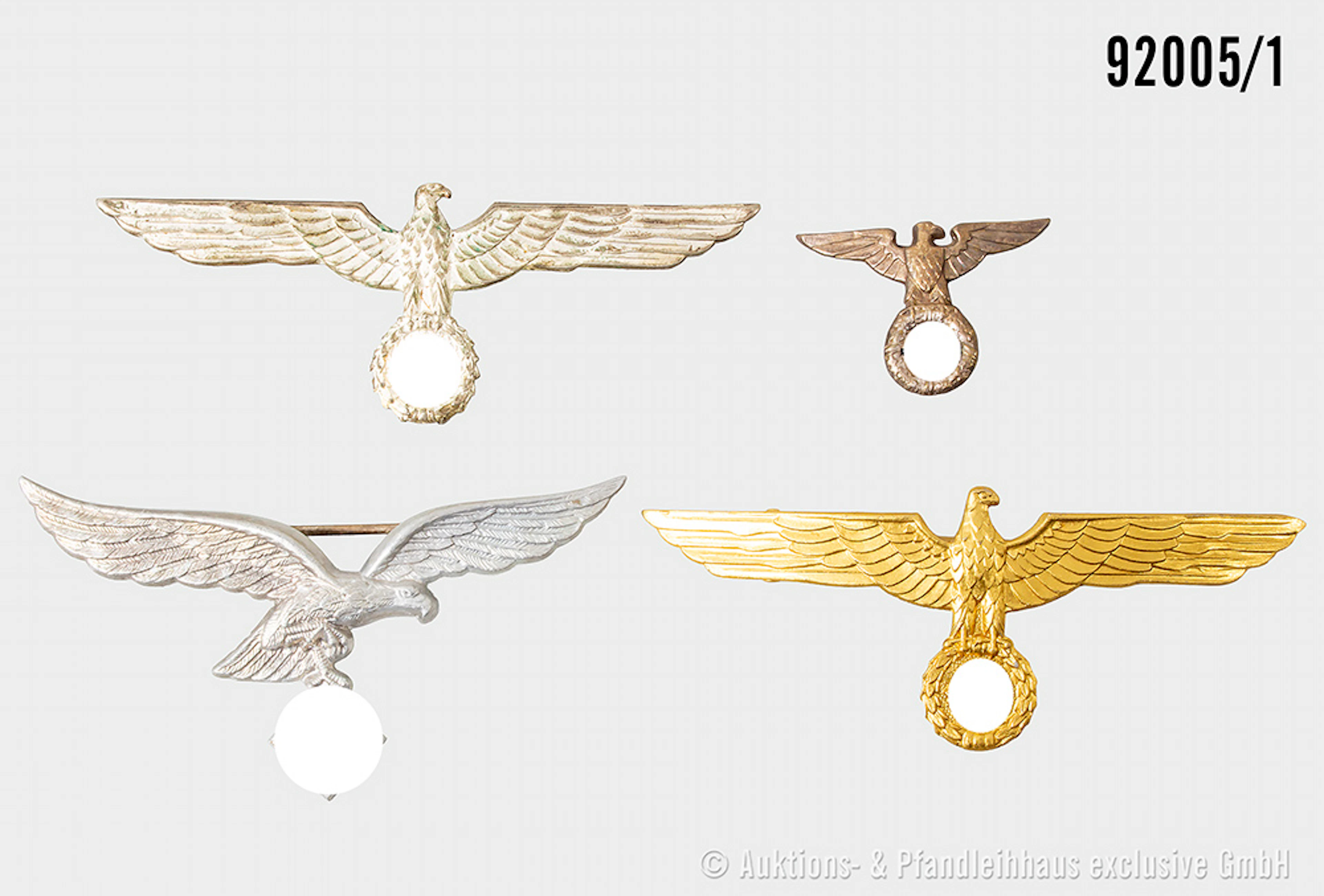 3 Brustadler für die Sommeruniform (Heer, Luftwaffe und Kriegsmarine)