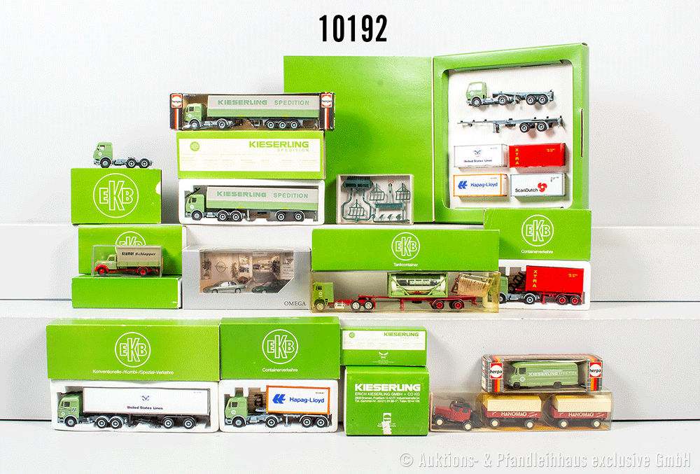 Überwiegend Herpa H0 Modellfahrzeuge, überwiegend Spedition Kieserling