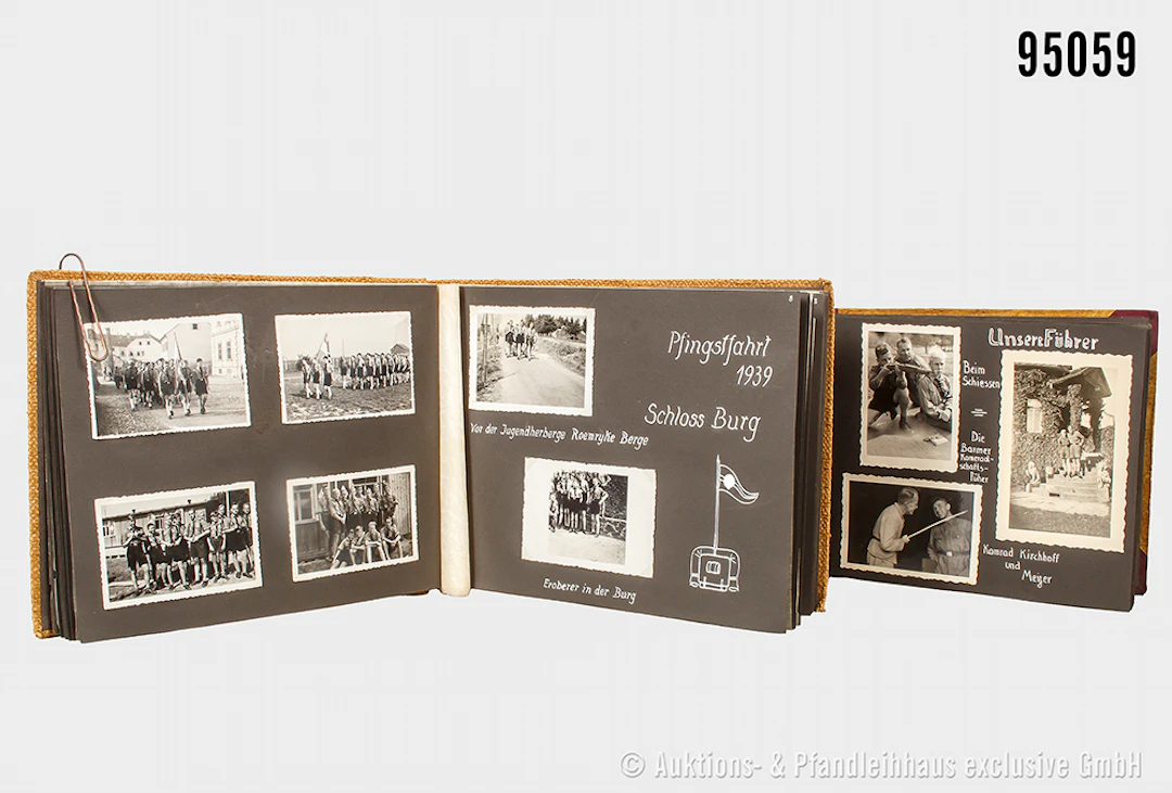 Konv. 2 Fotoalben Hitlerjugend, über 180 Fotos, teilw. interessante