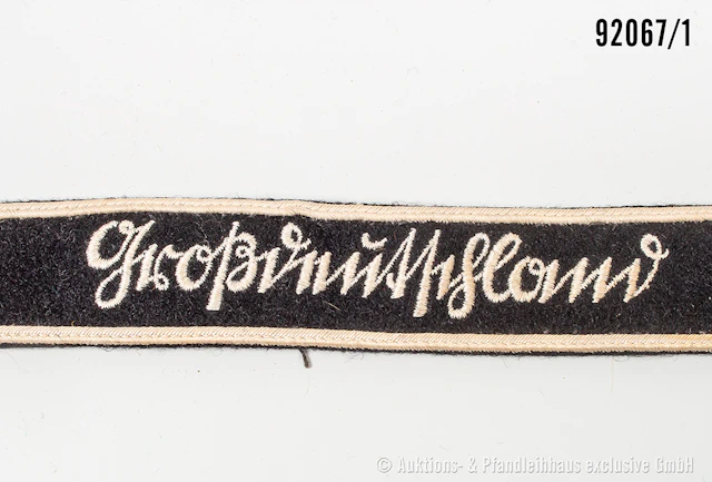 Ärmelband für Mannschaften "Großdeutschland", L ca. 37 cm, guter Zustand