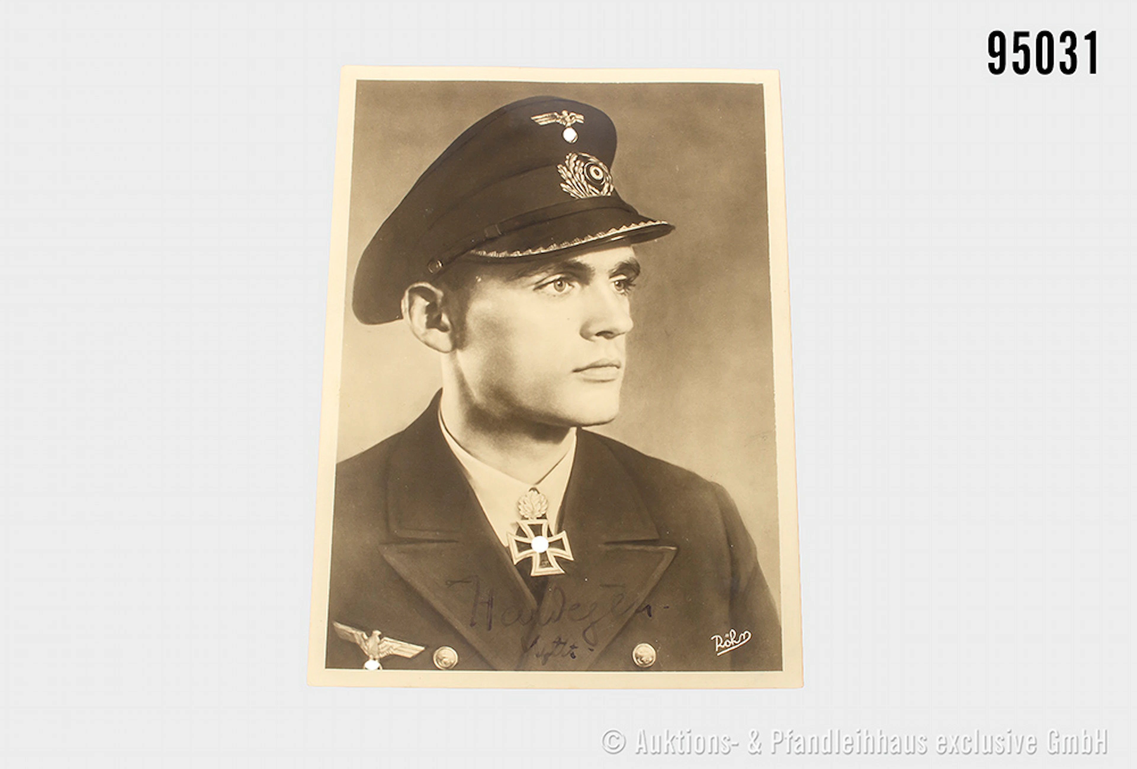 Röhr Postkarte, Eichenlaubträger Korvettenkapitän Reinhard Hardegen