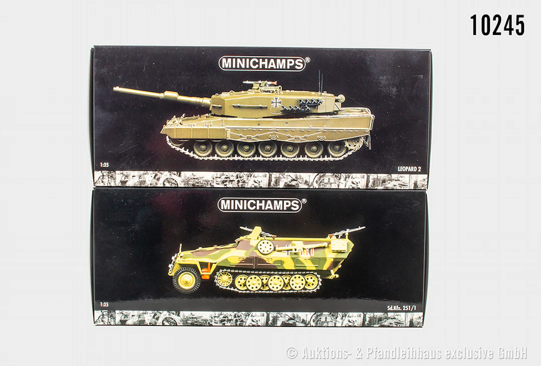 Minichamps Panzermodelle Leopard 2 und Sd.Kfz.251/1, Metall, 1:35, Z 0-1, OVP