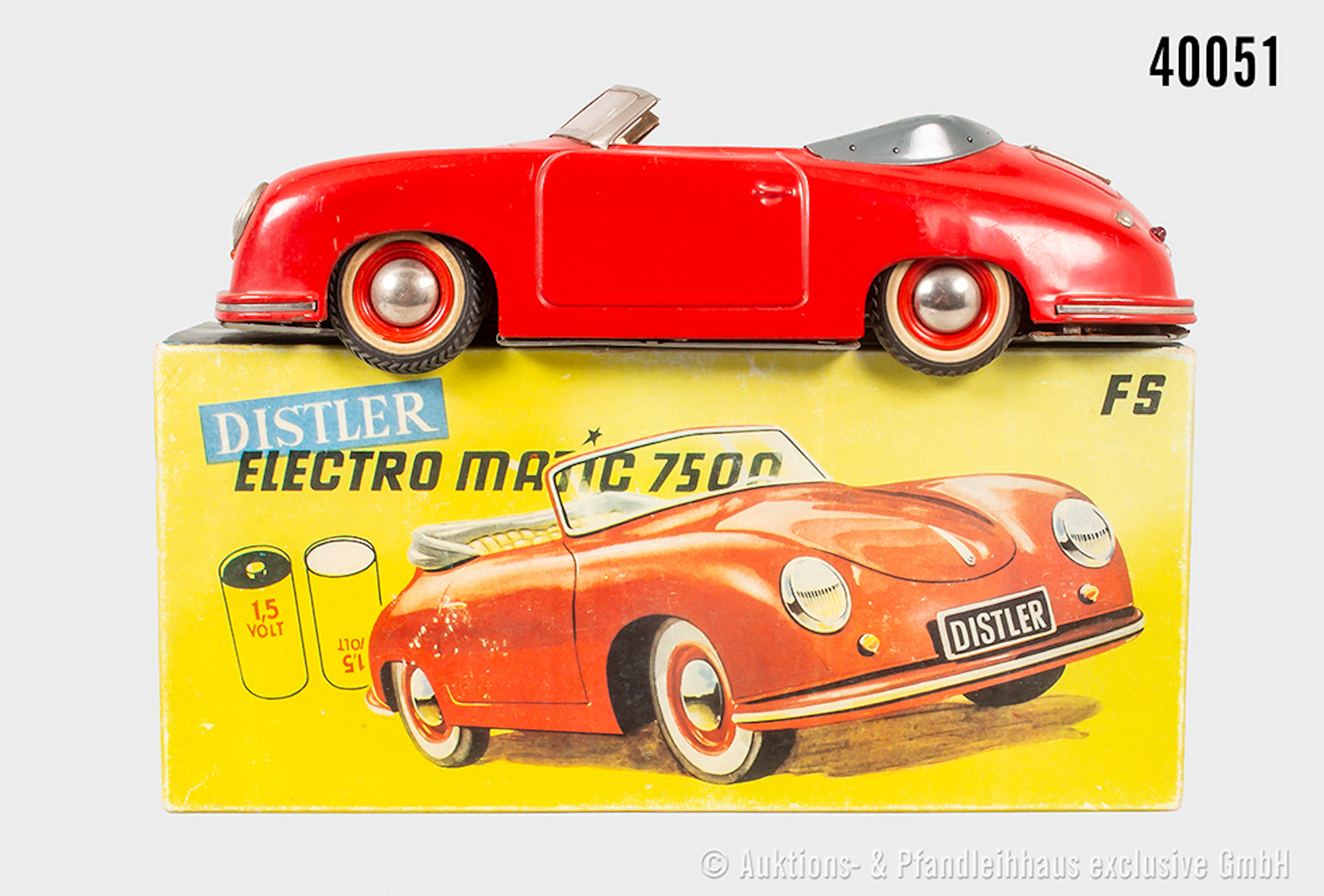 Distler Porsche Electro Matic 7500 FS, Blech, L 24,5 cm, Original-Zündschlüssel
