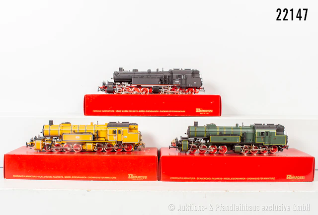 3x Rivarossi H0 Dampflok K.Bay.Sts.B. Gt2x4/4 / DRG BR 96: 1354, BN