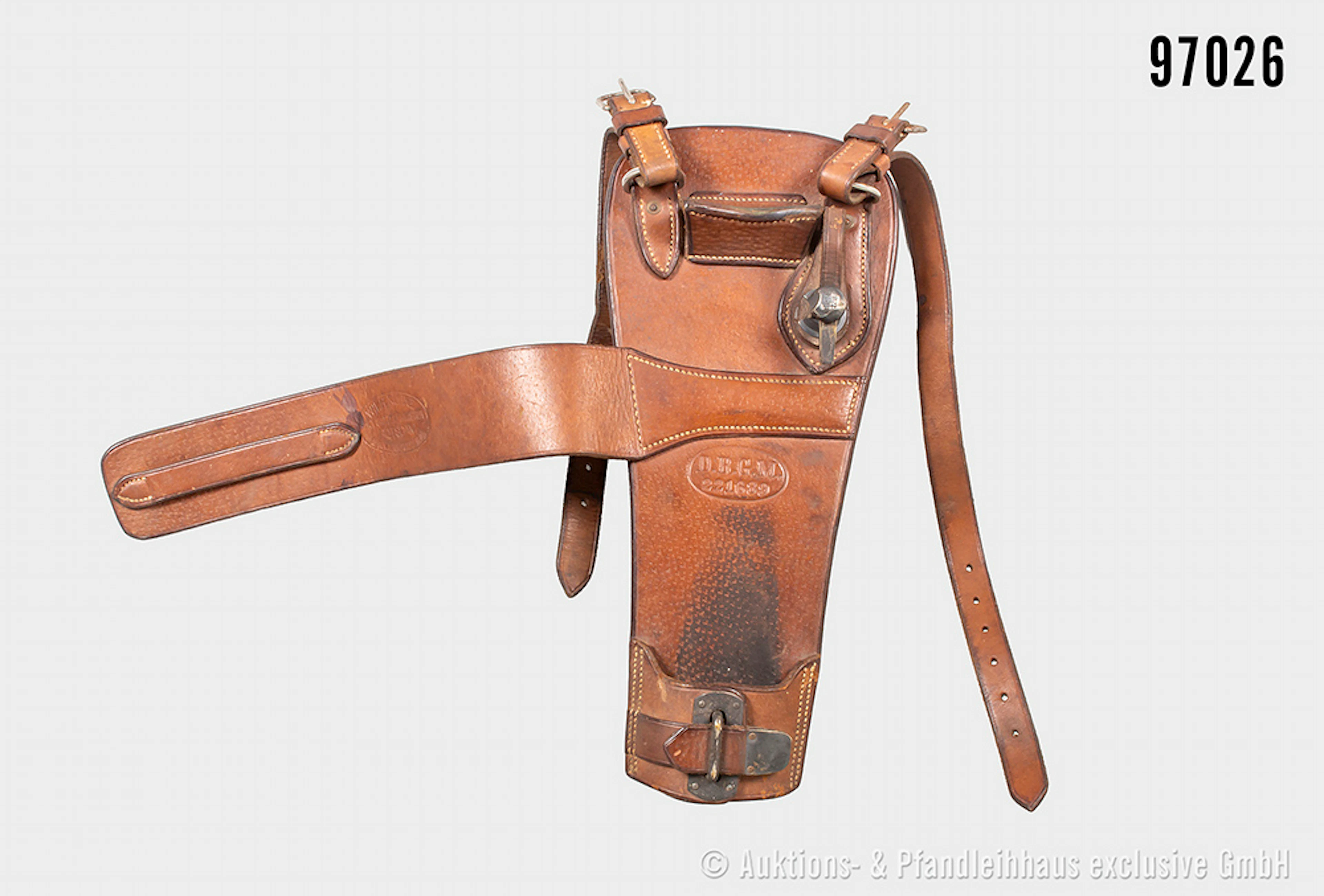 Preußen Satteltasche, Hersteller "Wilh. Kühne Hofsattlermeister Potsdam