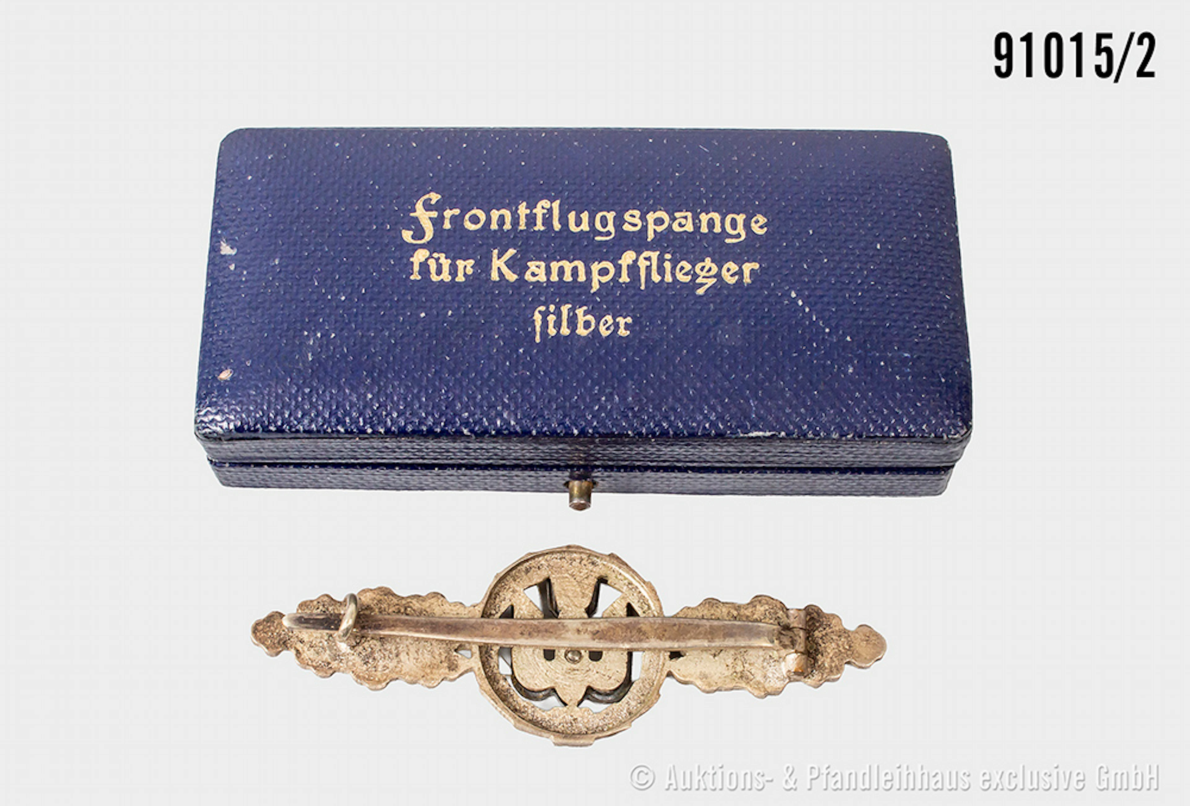Frontflugspange für Kampfflieger in Silber, Buntmetall-Ausführung