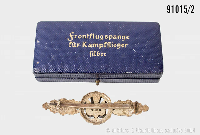 Frontflugspange für Kampfflieger in Silber, Buntmetall-Ausführung