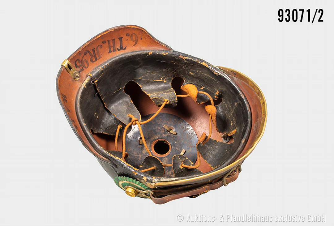 Sachsen Coburg-Gotha Pickelhaube für Mannschaften, keine Doppellöcher