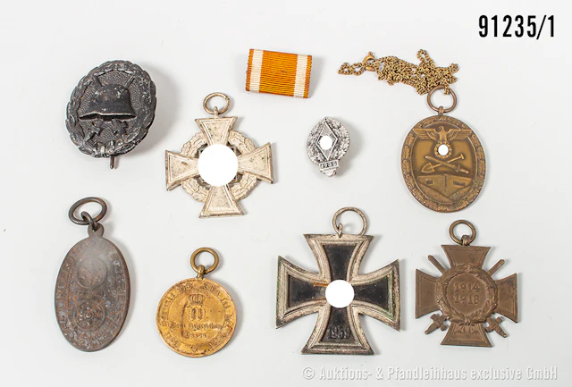 Konv. EK 2 1939, Schutzwall-Ehrenzeichen, EKF, KDM 1870/71, VWA in