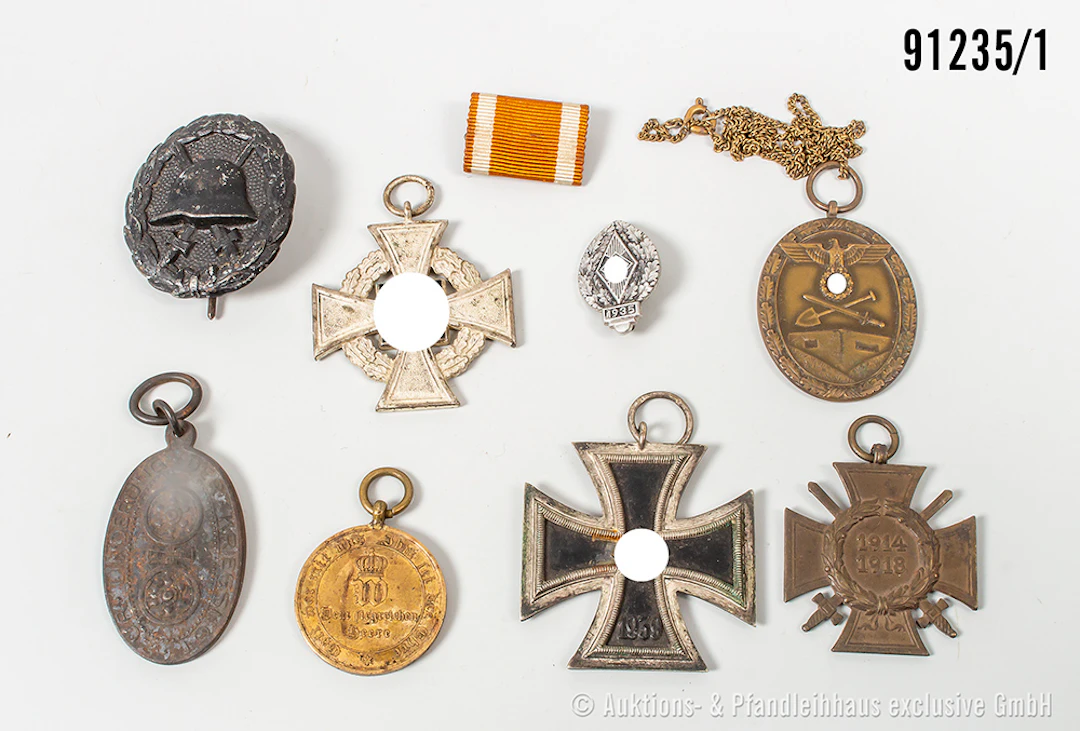 Konv. EK 2 1939, Schutzwall-Ehrenzeichen, EKF, KDM 1870/71, VWA in