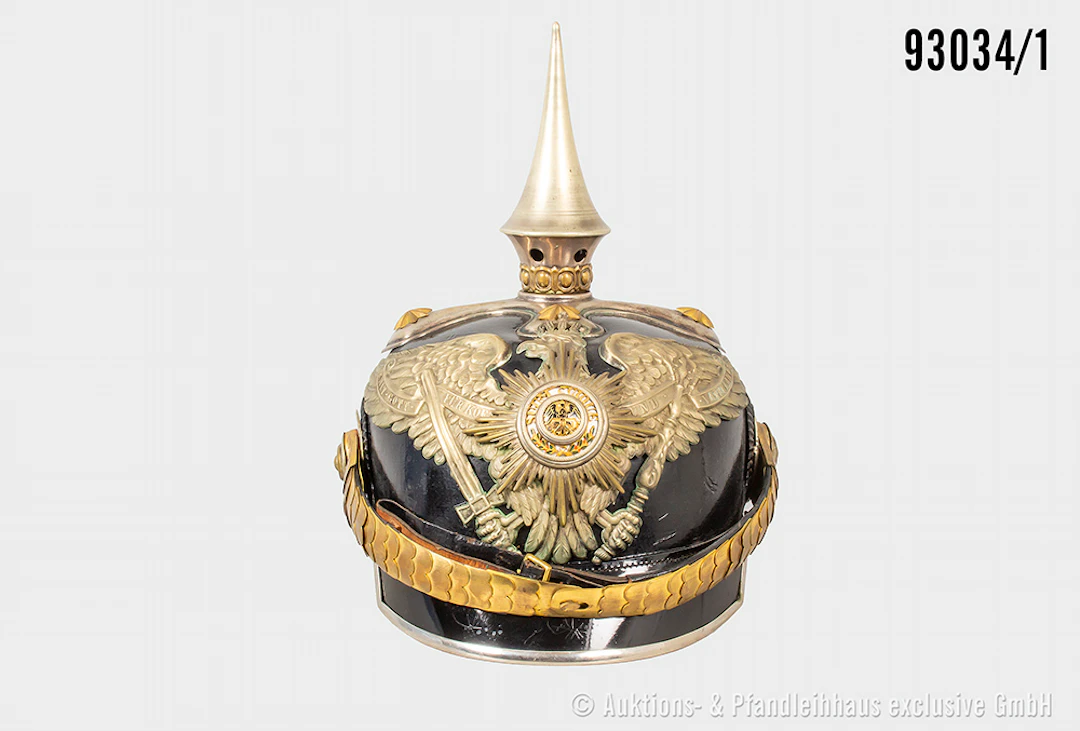 Preußen, Pickelhaube für Offiziere der Garde Dragoner, komplett mit