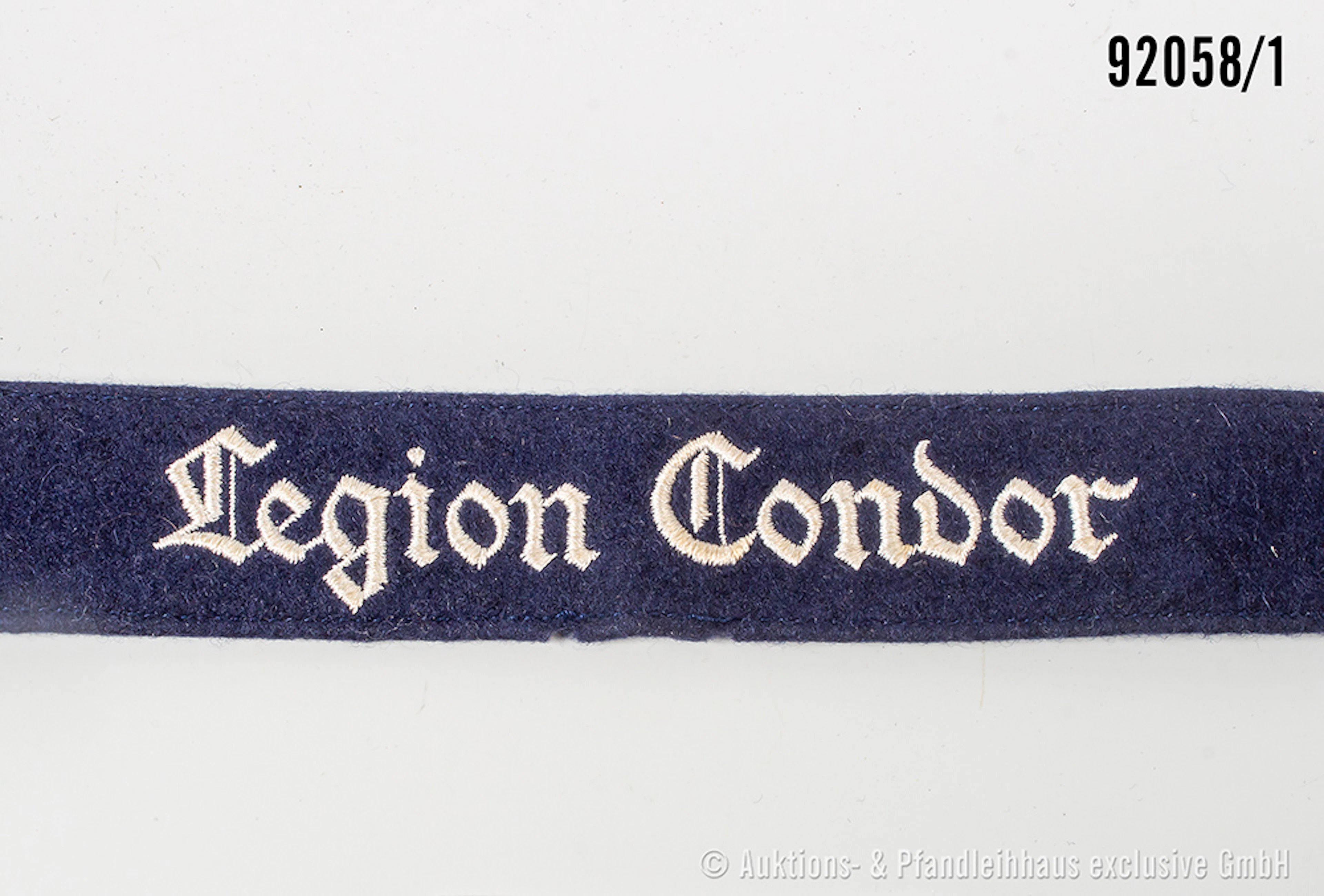 Ärmelband für Mannschaften "Legion Condor", L ca. 48 cm, guter Zustand