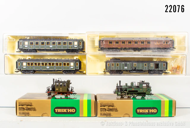 2x Trix H0 Dampflok: 22405D XI, KPEV, BN 24719 & 22410 T 2, KPEV