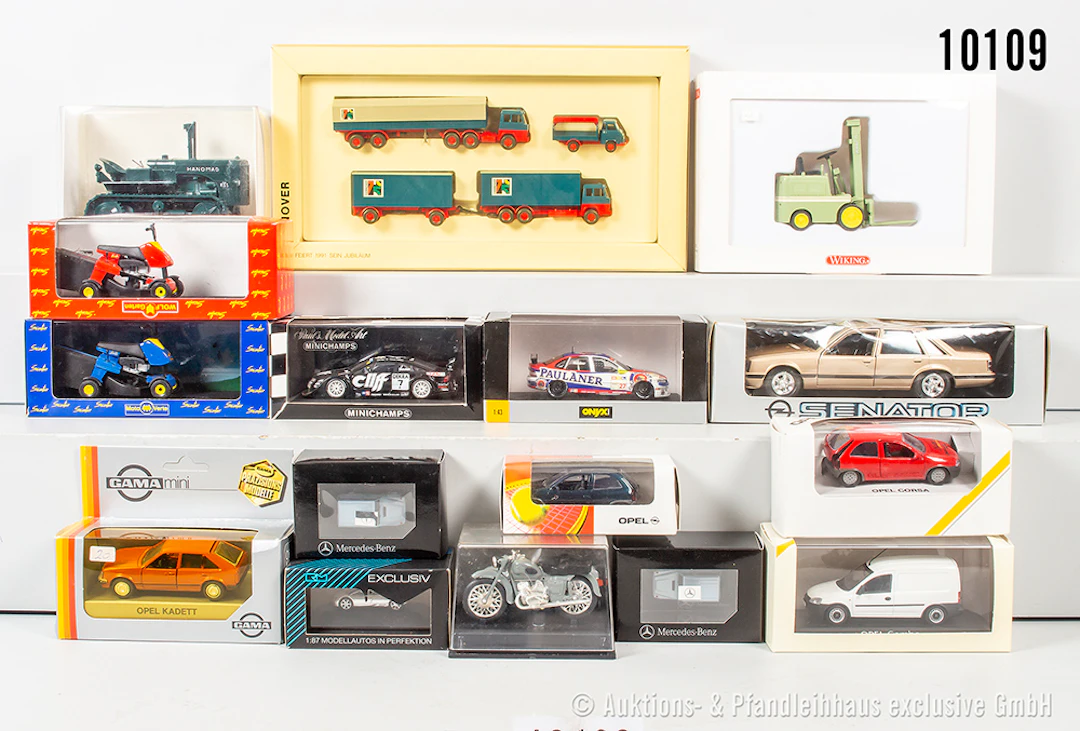 Konv. Modellautos und 1 Setpackung, dabei Minichamps, Rio, Onyx, Wiking