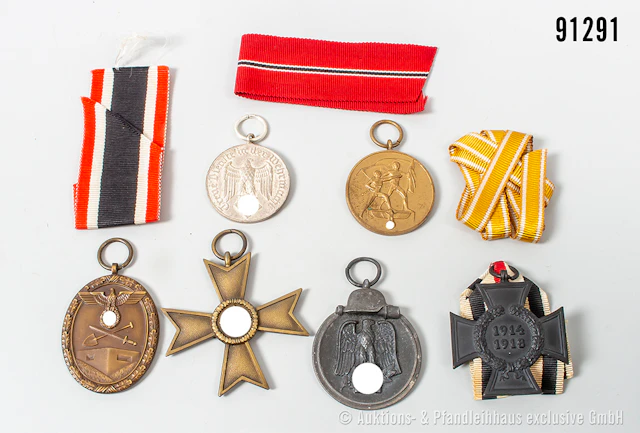 Konv. Ostmedaille, Sudetenlandmedaille, Schutzwall-Ehrenzeichen, KVK