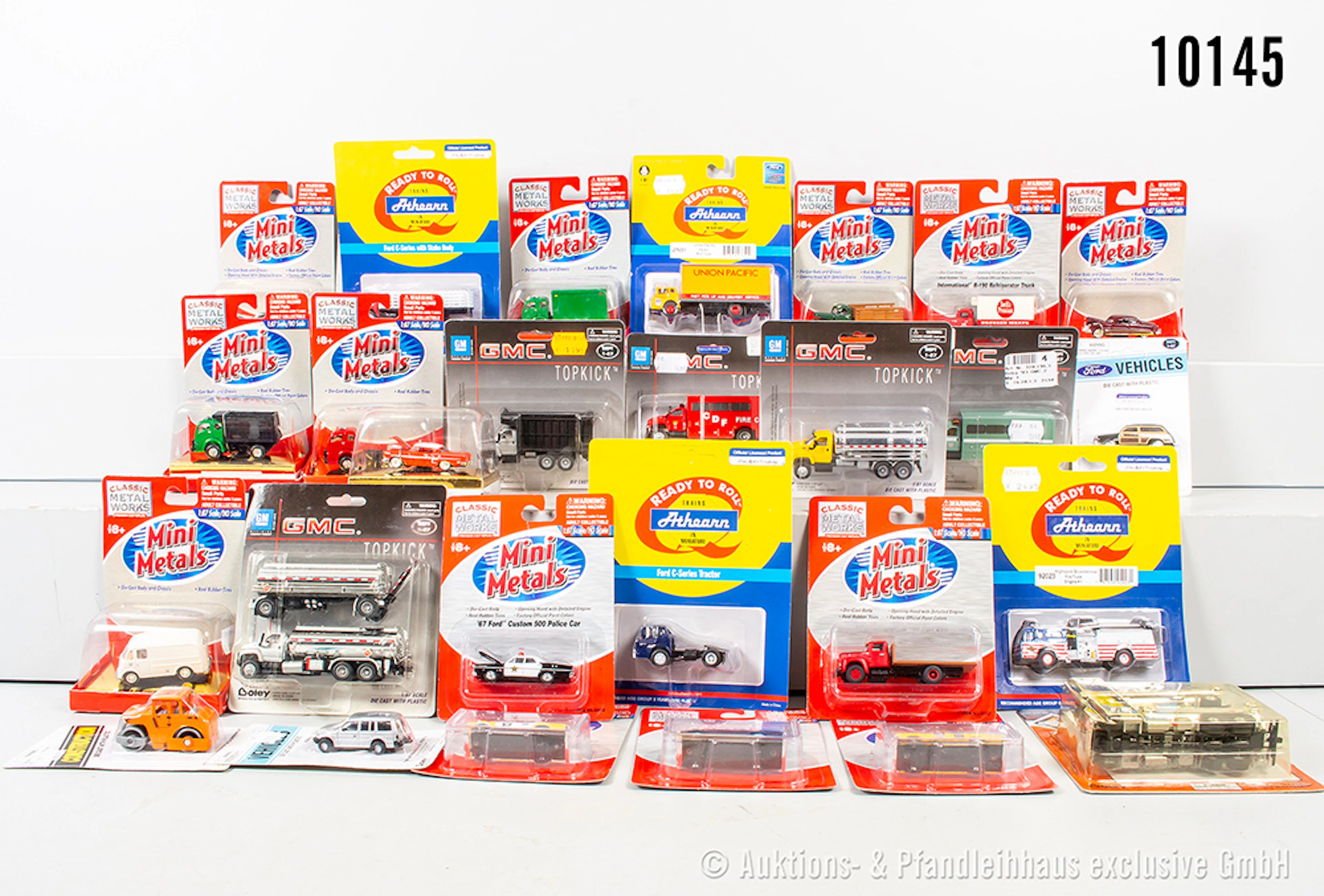 Modellautos, dabei Mini Metals, Athearn, Boley usw., Metall, 1:87
