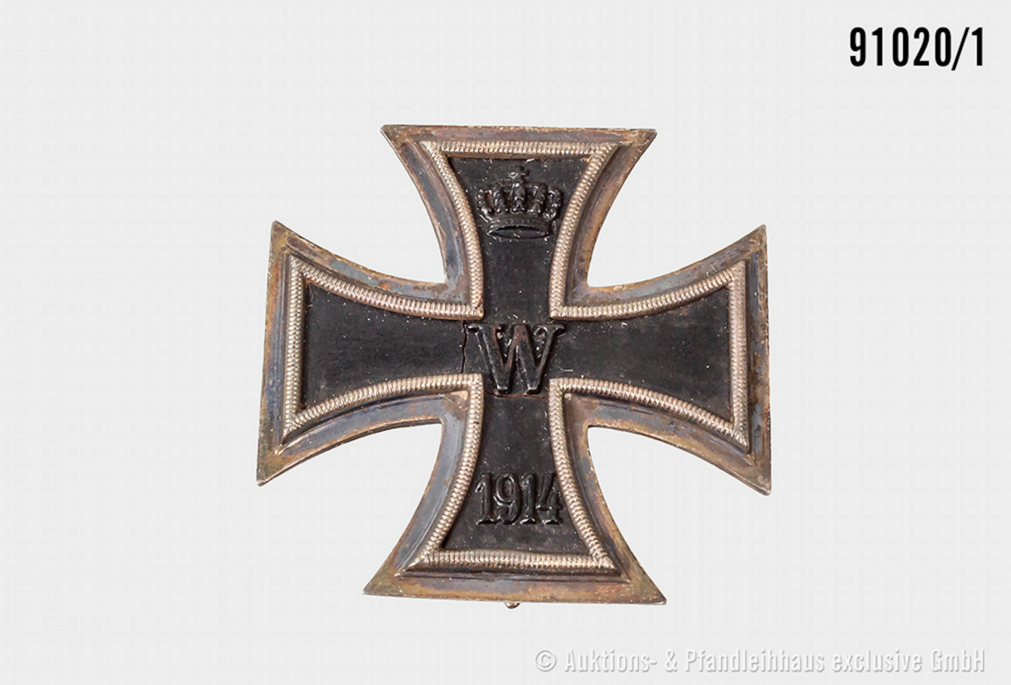 EK 1 1914, Kern gebrochen, guter Zustand, mit Altersspuren