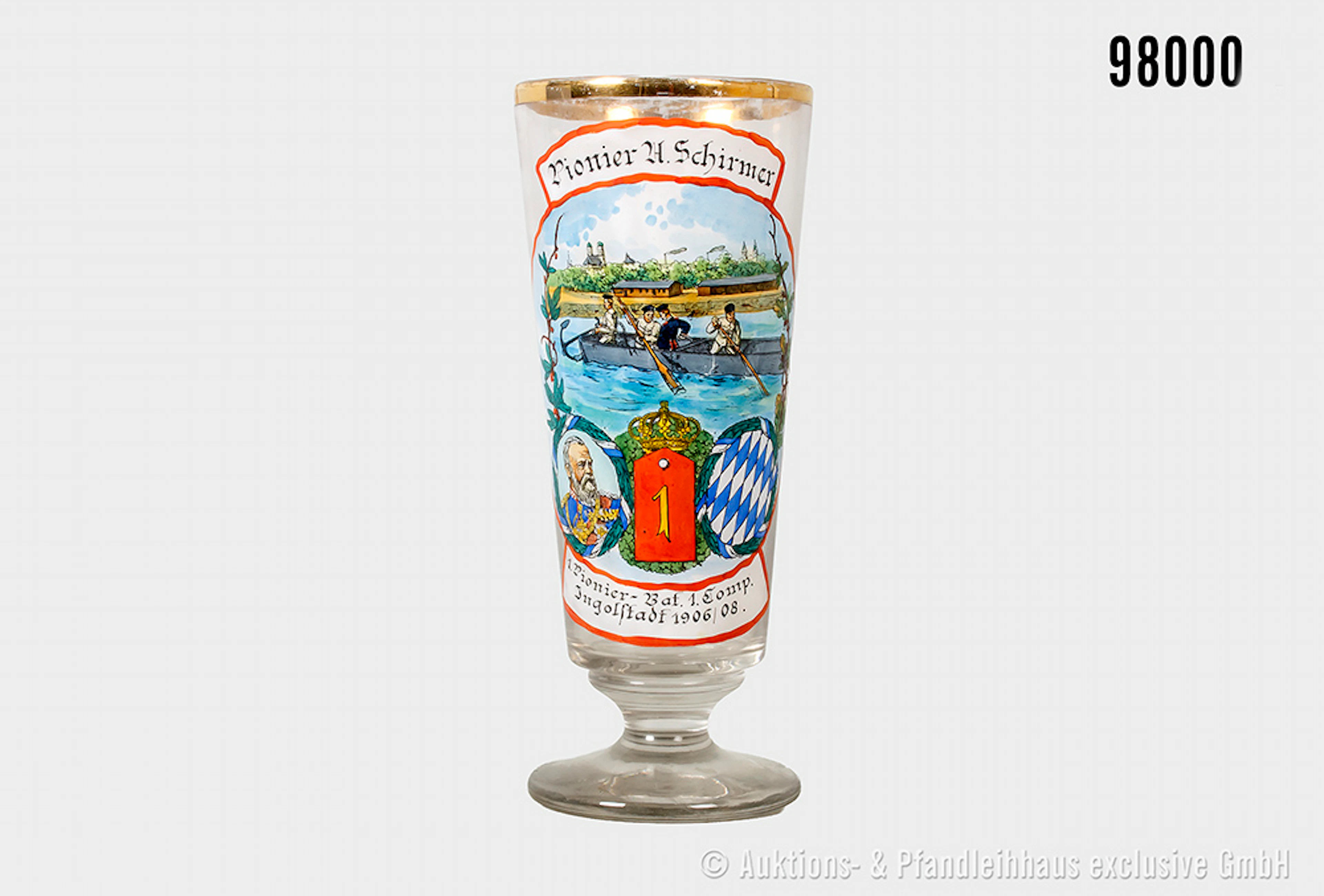 Bayern, Reservistenglas des Pionier A. Schirmer im 1. Pionier-Bataillon