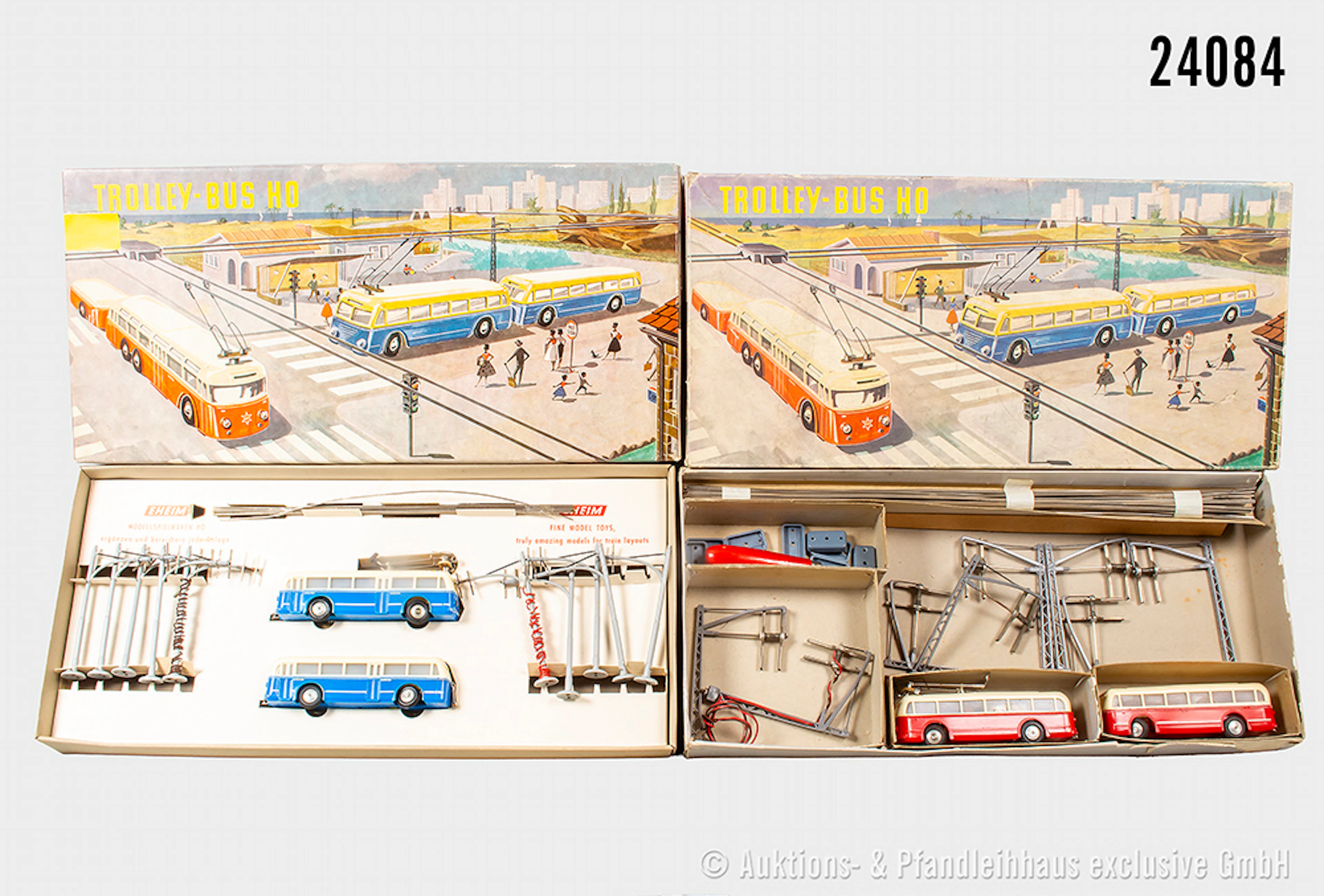 Eheim H0: 102 Trolley-Bus-Sets (blau), ohne Trafo & 621 Trolley-Bus